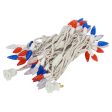 Vickerman 50Lt LED Red-White-Blue White Wire C6 EC Set 6-in Sp 25 ft Long Cheap