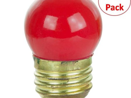 25Pk - Sunlite 7.5w 120v S11 Medium Base Ceramic Red Colored Light Bulb For Discount