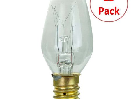 25Pk - Sunlite 4w 120v E12 Candelabra Base Clear 2600k C7 Night Light Bulb For Discount