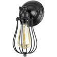 Sunlite 60w Matte Black Finish Vintage Antique Cage Style Wall Sconce Fixture For Cheap