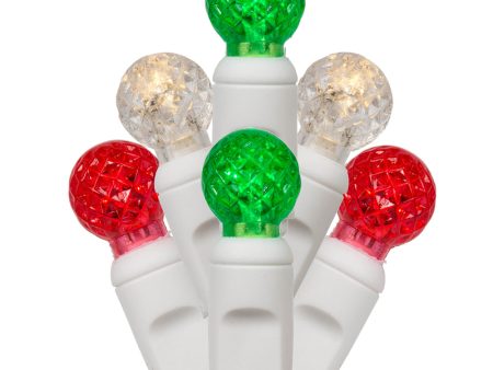 Vickerman 50Lt LED Red-White-Green White Wire G12 EC Set 6-in Sp 25 ft Long Hot on Sale