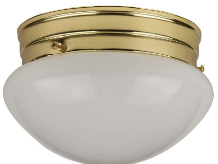 Sunlite 6-in 60w Polished Brass Finish Decorative Mushroom Style Ceiling Fixture Fashion