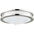 Sunlite 14-in Round LED Double Band Fixture CCT Tunable Brushed Nickel 120v For Cheap