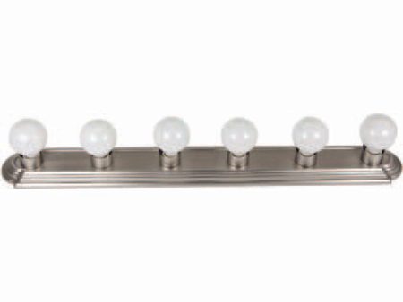 Sunlite 36-in 60w Brushed Nickel Finish 6-light Vanity Wall Light Fixture For Sale