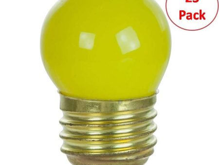 25Pk - Sunlite 7.5w S11 120v E26 Medium Base Ceramic Yellow Colored Light Bulb For Discount