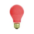 2PK - Sunlite 60w A19 120v E26 Medium Base Ceramic Red Colored Light Bulb For Sale