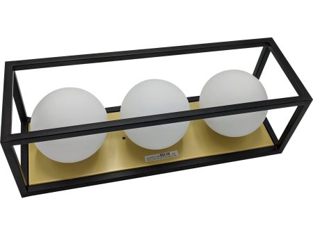 Sunlite 3-Light Black Finish Bathroom Vanity Modern Wall Sconce Light Fixture Sale