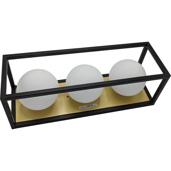 Sunlite 3-Light Black Finish Bathroom Vanity Modern Wall Sconce Light Fixture Sale