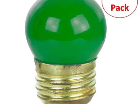 25Pk - Sunlite 7.5w S11 Colored Indicator Medium Base Ceramic Green Light Bulb Sale