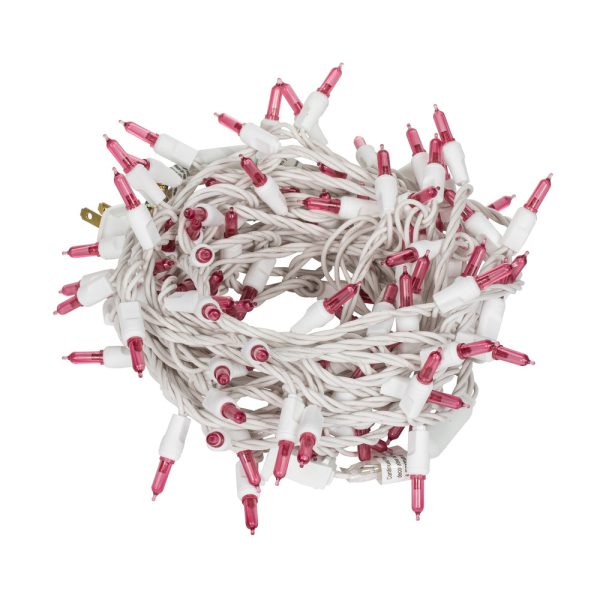 Vickerman 100Lt LED Magenta White Wire Italian EC 4-in x 34 ft Long Online Sale