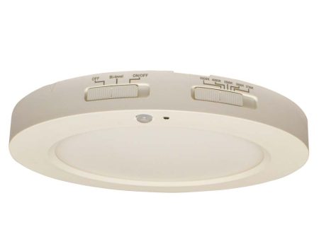 Sunlite 9-in 18w Round LED Mini Flat Panel Fixture CCT Tunable White Finish Fashion