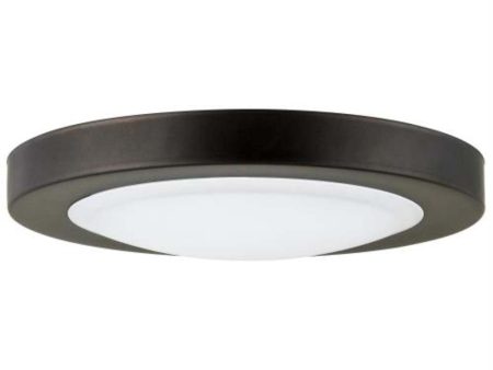 Sunlite 7-in CCT Tunable Oil Rubbed Bronze Round LED Mini Flat Panel Fixture For Sale