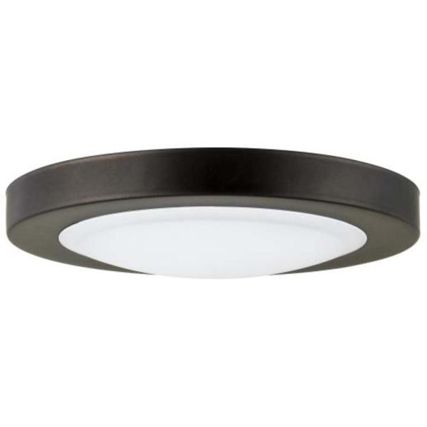 Sunlite 7-in CCT Tunable Oil Rubbed Bronze Round LED Mini Flat Panel Fixture For Sale