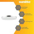 Sunlite 10-in 15w Round LED Solid Band Fixture CCT Tunable White Finish For Sale