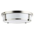 Sunlite 13-in Round LED Double Band Fixture CCT Tunable Brushed Nickel Finish For Discount