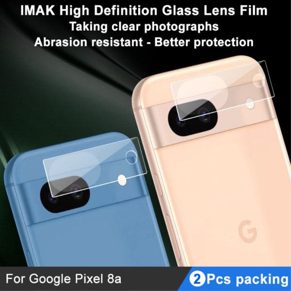 IMAK 2pcs ultra clear glass Google Pixel 8A camera lens protector Sale