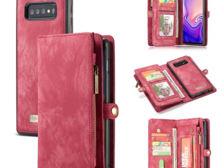 CASEME Samsung Galaxy S10 Plus multi-functional split leather case - Red Online