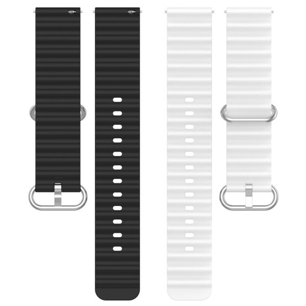 20mm Universal dual color silicone watch strap - White   Black Sale