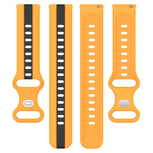 22mm Universal dual-color silicone watch strap - Yellow   Black Online