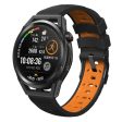 Universal dual color trapezoid holes silicone watch strap - Black   Orange Online Sale