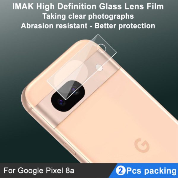 IMAK 2pcs ultra clear glass Google Pixel 8A camera lens protector Sale