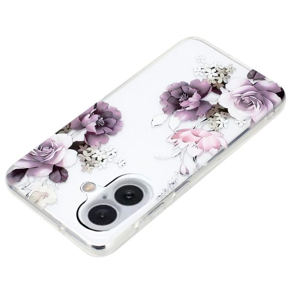 iPhone 16 Case Pattern Printing Flexible Flexible Mobile Phone Cover - Peony Flower For Sale