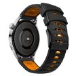 Universal dual color trapezoid holes silicone watch strap - Black   Orange Online Sale