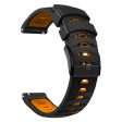 Universal dual color trapezoid holes silicone watch strap - Black   Orange Online Sale