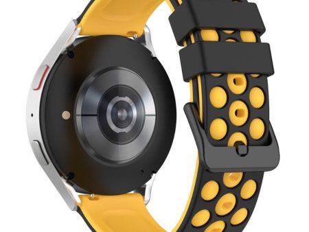 20mm Universal silicone watch strap - Black   Yellow Sale