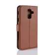 Samsung Galaxy A6 Plus litchi skin leather case - Brown Discount