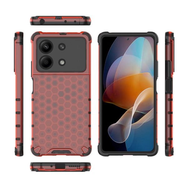 Bofink Honeycomb Xiaomi Redmi Note 13R Pro cover - Red Discount