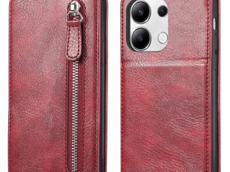 Vertical Xiaomi Redmi Note 13 flip phone case with zipper - Red For Discount