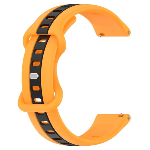 22mm Universal dual-color silicone watch strap - Yellow   Black Online