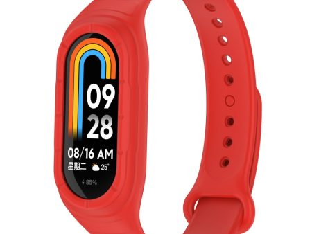 Xiaomi Smart Band 8 silicone strap with integrated cover - Red For Cheap