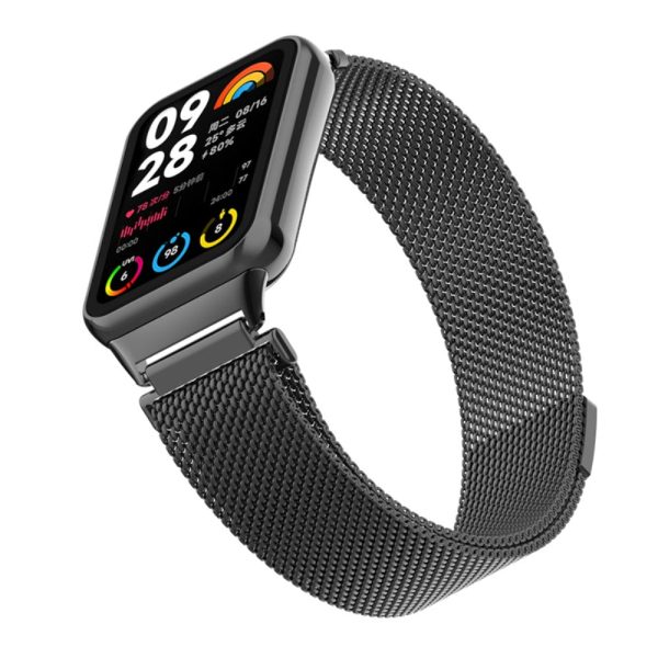 Xiaomi Smart Band 8 Pro Magnetic Band Stainless Steel Milanese Watch Strap with Connector - Black Online Sale