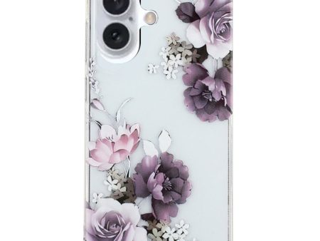 iPhone 16 Case Pattern Printing Flexible Flexible Mobile Phone Cover - Peony Flower For Sale