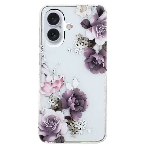 iPhone 16 Case Pattern Printing Flexible Flexible Mobile Phone Cover - Peony Flower For Sale