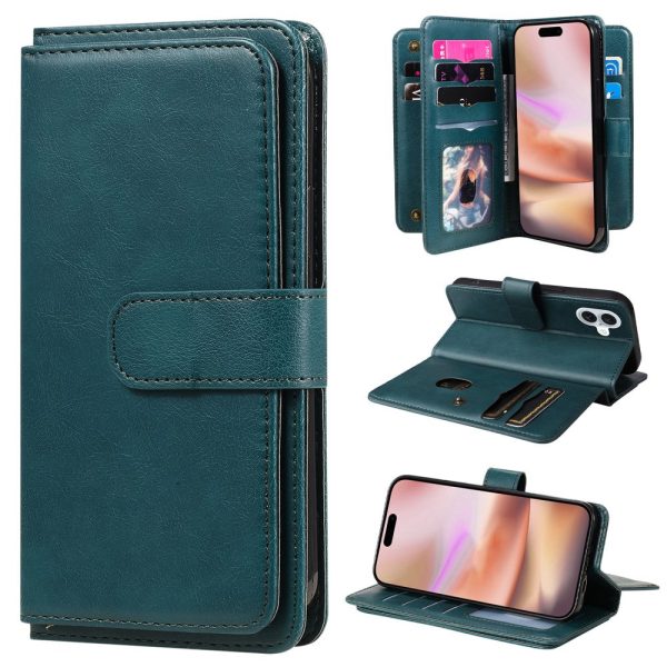 10-slot iPhone 16 Plus wallet case - Green For Discount