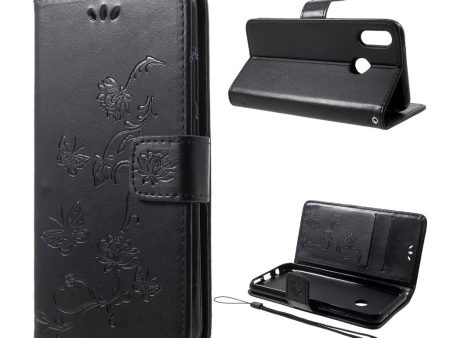 Huawei P20 Lite imprint butterfly leather case - Black Online