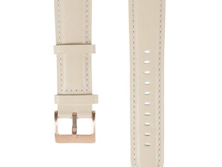 22m Universal quick release genuine leather watch strap - Beige Supply