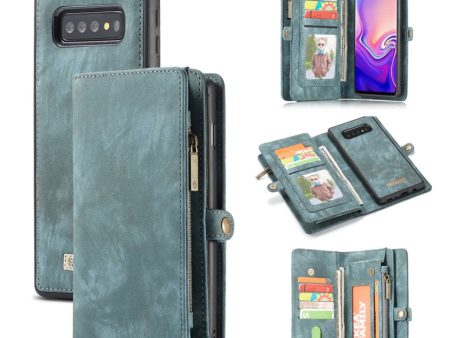 CASEME Samsung Galaxy S10 Plus multi-functional split leather case - Blue Online Hot Sale