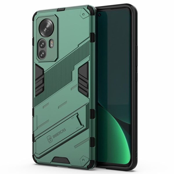 Shockproof hybrid cover with a modern touch for Xiaomi 12 Pro - Green Discount