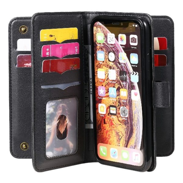 10-slot wallet case for iPhone Xr - Black Fashion