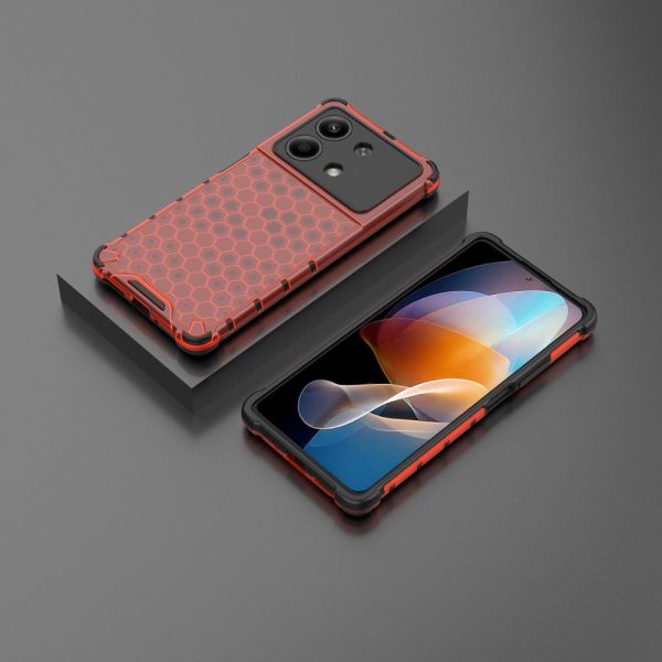 Bofink Honeycomb Xiaomi Redmi Note 13R Pro cover - Red Discount