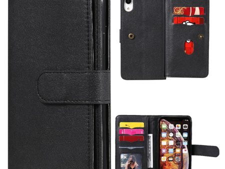 10-slot wallet case for iPhone Xr - Black Fashion