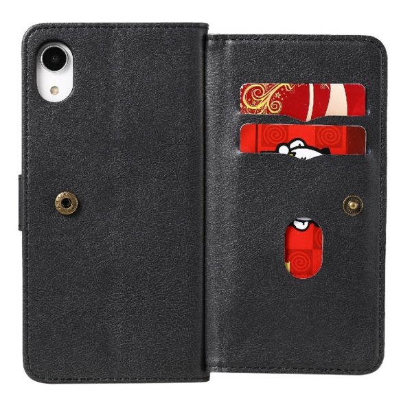 10-slot wallet case for iPhone Xr - Black Fashion