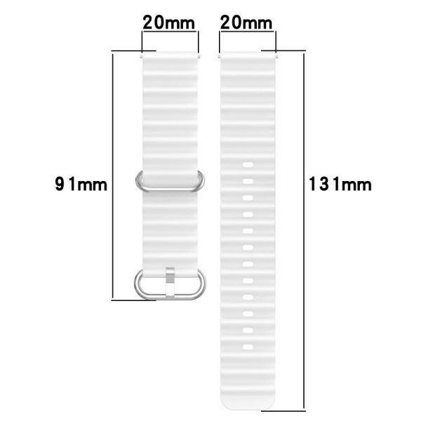 20mm Universal dual color silicone watch strap - White   Black Sale