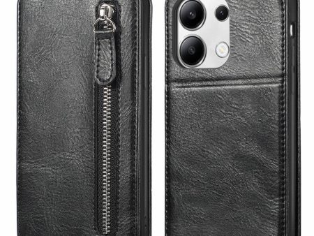 Vertical Xiaomi Redmi Note 13 flip phone case with zipper - Black Cheap