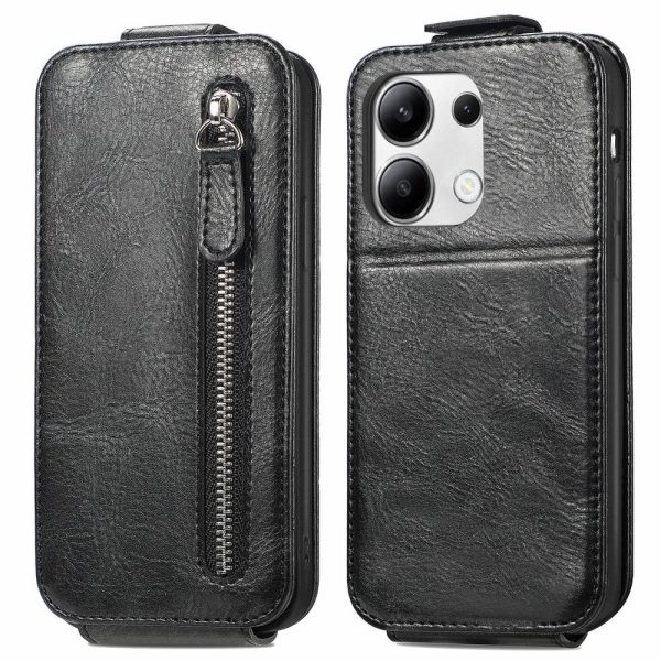 Vertical Xiaomi Redmi Note 13 flip phone case with zipper - Black Cheap