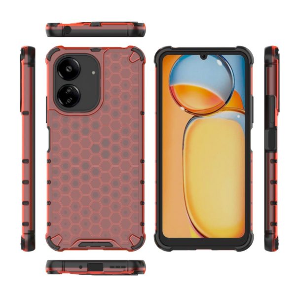 Bofink Honeycomb Xiaomi Redmi 13C   Xiaomi Poco C65 cover - Red For Cheap